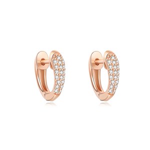 YANGTA 14k 여성 로즈 골드 원터치 심플 귀걸이