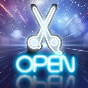 LED보드나라 OPEN 영업중 네온 LED보드 7가지 다양한 패턴의 점멸기능 영업중 NEON간판 카페 24시 미용실 약국 전광판, 54_교차깜빡임 O_미용실 OPEN