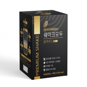 쉐이크모두 국산 블랙푸드 420g(30g x 14포) 서리태 맥주효모 선식 단백질쉐이크, 420g, 2개