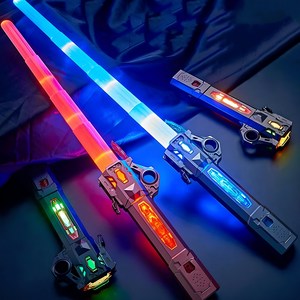 LED 플래시 광선검 장난감 웅장한 효과음 7가지 색깔변환 편리한 usb충전, 랜덤 발송, 1개