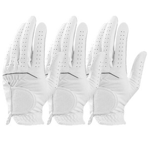 마인(Mine) 남성용 반양피 콤비 골프장갑 왼손착용, 3장