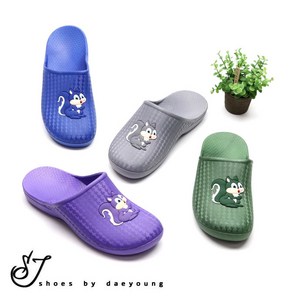 [SJshoes] 부드럽고 발편한 논슬립 다람쥐 막힘 욕실화, PURPLE, 1개