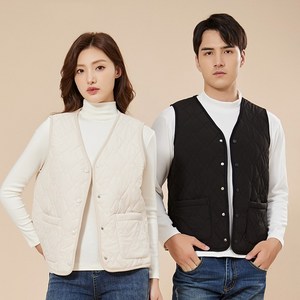 남녀공용 방한 경량 기모안감 누빔 퀼팅 조끼 초경량 베스트 빅포켓
