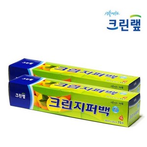 크린랲 크린랩 크린지퍼백 30cm*35cm*15매*2개, 2개