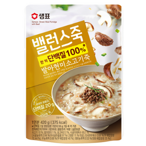 샘표 밸런스죽 발아현미 소고기죽, 420g, 2개