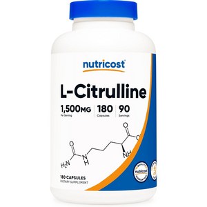 뉴트리코스트 L시트룰린 아르기닌대체 Citulline 근육 영양제 파워업 1500mg 180캡슐, 1개, 180정