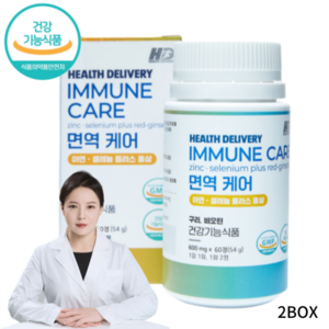 면역 케어 IMMUNE CARE 면역력 이뮨 식약처인정 기능성원료 아연 셀레늄 6년근 홍삼, 60정, 2개