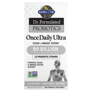 Garden of Life Dr. Formulated 프로바이오틱스 원스 데일리 울트라 900억 베지 캡슐 30정(냉장 보관), 30정, 1개