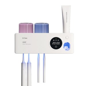 닥터하르 무선 휴대용 칫솔살균기 UV히팅 건조기 면도기 소독살균기 4구, 화이트