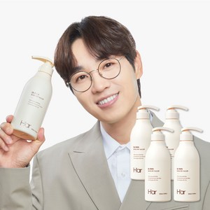 [정품] 하아르 닥터란 탈모증상완화도움 기능성블랙 계란 샴푸, 4개, 500ml