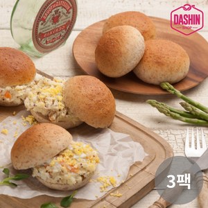 [주문 후 제빵] 통밀당 천연발효 통밀모닝빵 360g / 아르토스베이커리 비건빵, 3개