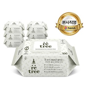 리트리 도톰한 친환경 물티슈 100매 본사직영 (6팩 10팩), 6팩
