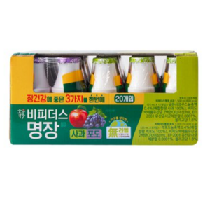 동원 비피더스명장 사과 포도 125mlx20입 아이스보냉백포장, 1박스, 2500ml