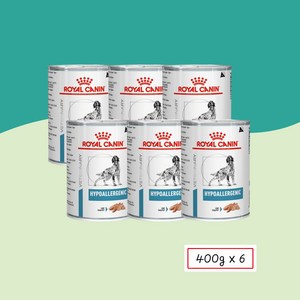 로얄캐닌 하이포알러제닉 캔 400g+6개 처방식.습식사료 HYPOALLERGENIC 습식사료캔, 상세정보참조, 400g, 6개
