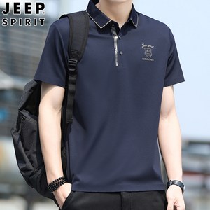 JEEP SPIRIT 지프 스피릿 반팔티 남성 여름 새로운 시원한 티셔츠 느슨한 반팔 비즈니스 스타일 반티 트렌디 느슨한 원단 반팔 유행 올매치 남자 티셔츠 28908