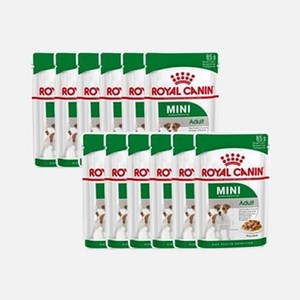 로얄캐닌 강아지 습식사료 파우치 85g x 12개, 독 미니 어덜트 85g x 12개