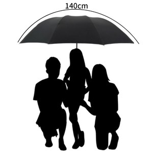 민트몽 차량용 튼튼한 3단우산 140cm 초대형우산 수동 접이식 큰우산, 블랙, 1개