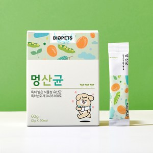 강아지 고양이 유산균 바이오펫츠 멍산균60g 30EA, 멍산균 1달, 무맛