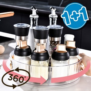 웜브리즈 360도 투명 회전 트레이 1+1, 2개, 화이트