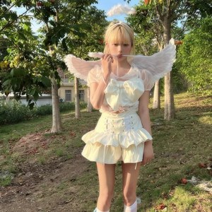 더바몰 날개 + 머리띠 + 요술봉 풀세트 천사 코스프레 무대 소품