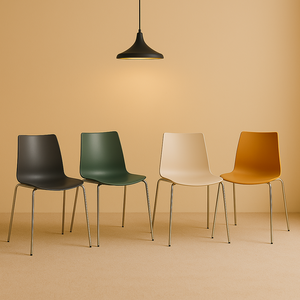 크롬라인 스틸 카페 의자, 1개, 블랙