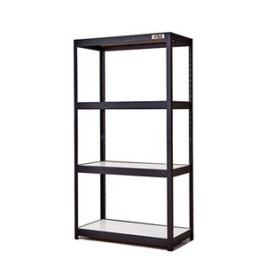 몬스터랙플러스 800x600x1500 4단 철제 선반 수납장 조립식 앵글, 블랙