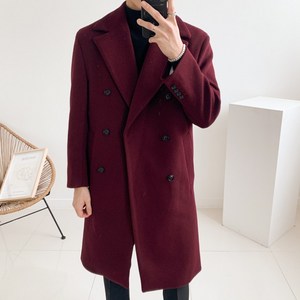 남자 겨울 울 캐시미어 스판 스탠다드 프리미엄 더블 롱 코트(13color)