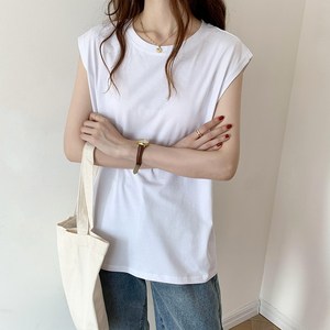 6798 여성 슬리브리스 오버핏 민소매 나시 기본형 티셔츠