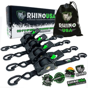 Rhino USA 리트랙 자동바 X 4 깔깔이바 라쳇바 캠버클 화물바 고정바 스트랩 벨트