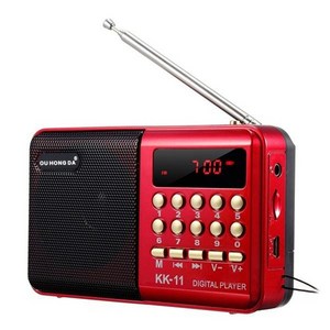 자가 발전 라디오 휴대용 디지털 FM USB TF MP3 플레이어 K11 충전식 미니 스피커, 01 with battery, with battery, 1개