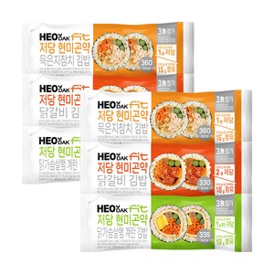 허닭FIT 저당 현미곤약 김밥 3종 혼합, 6개, 220g