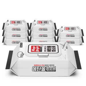 매직브라이트 잘 닦이는 베이킹소다 구연산 물티슈 물걸레 청소포 캡형, 9개, 50매