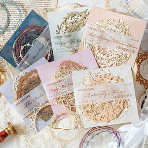 올리브파티 꽃의속삭임 시리즈 빈티지 감성 다꾸 입체 커팅페이퍼 10매 세트, 위스퍼+스타리문, 1세트