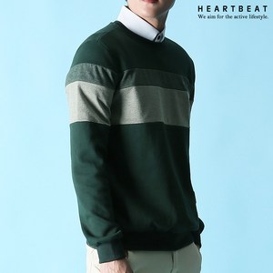 하트비트 티베온 맨투맨 베이직핏 배색 라운드 긴팔 티셔츠 커플룩 단체복 남자 여자 남여공용 커플티 빅사이즈 단체티