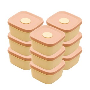 국산 실리콘밥팩 냉동밥보관용기 전자레인지 밀폐 소분용기 300ml, 9개, 버터(9P)