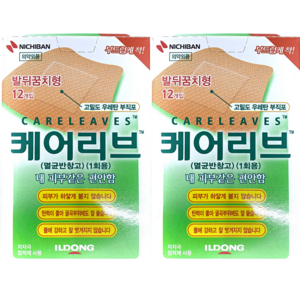 케어리브 발뒷꿈치형 밴드 12매, 2개