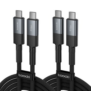 Toocki 투키 Gen2 10Gbps USB3.2 C TO C 60W 초고속 충전케이블, 1m, 그레이, 2개