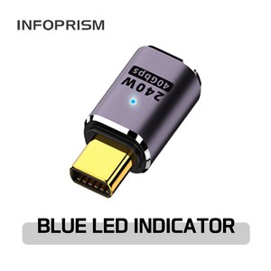 INFOPRISM / LED 점등 USB 4.0 C타입 PD 240W 40Gbps 썬더볼트 각도 변환 꺾임 젠더 90도 180도 L형 U형 ㄱ형 IA-929, 모델 D / C타입 수-암 1형, 1개