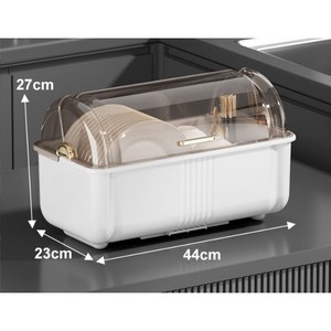 튜앤티스 대용량 주방용품 뚜껑있는 그릇 식기 건조대, 화이트