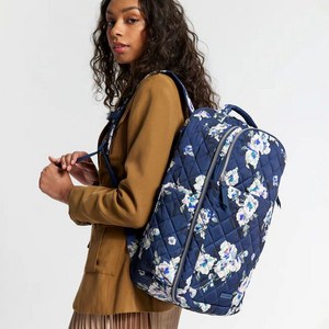 베라 배낭 여행용 백팩 (무늬 꽃과 가지 네이비)