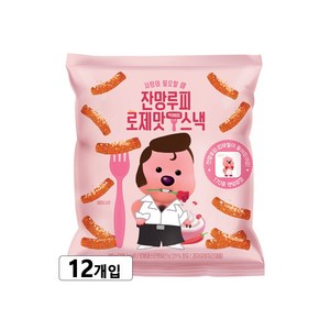 (유통기한 24.07.19) 잔망루피 로제 떡볶이 스낵, 12개, 80g