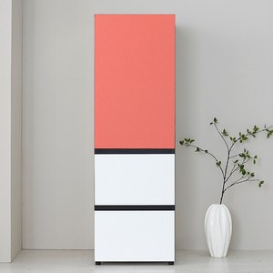 힘찬리빙 로크 500 주방 수납장 틈새 서랍 수납장 키큰 그릇 냉장고장, 피치, 화이트