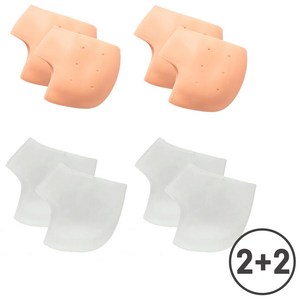 발 뒷꿈치 실리콘 풋패드 뒤꿈치 보호대 덧신, 스킨2세트+화이트2세트, 1개