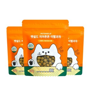 펫쉴드 고양이 덴탈 치아튼튼 이빨과자 치석 입냄새 제거, 3팩, 100g