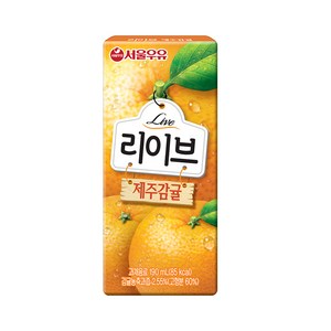 서울우유 리이브 제주감귤 주스, 190ml, 10개