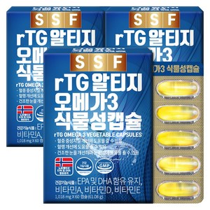 순수식품 rTG 알티지 오메가3 1000mg, 60정, 3개