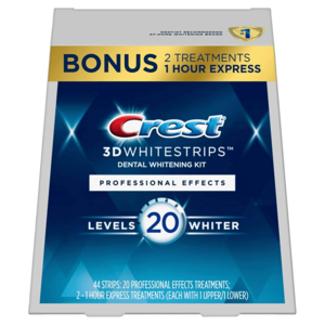 크레스트 Crest 3D Whitestrips 치아 화이트 스트립 키트 44개 스트립(2, 무향 24카운트(1팩), 1개