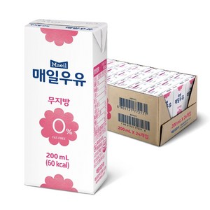 매일우유 무지방 0%, 200ml, 24개