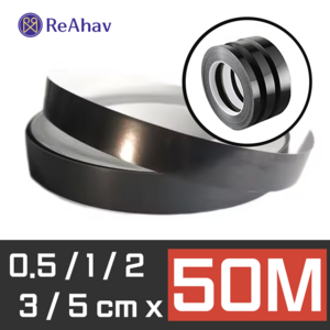 레아하브(ReAhav) 엣지플로우 띠 몰딩 테이프 인테리어 시트지 50M, [블랙], 3cm x 50M