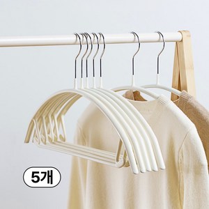 토리모 논슬립 어깨뿔방지 옷걸이 5p, 5개, 베이지
